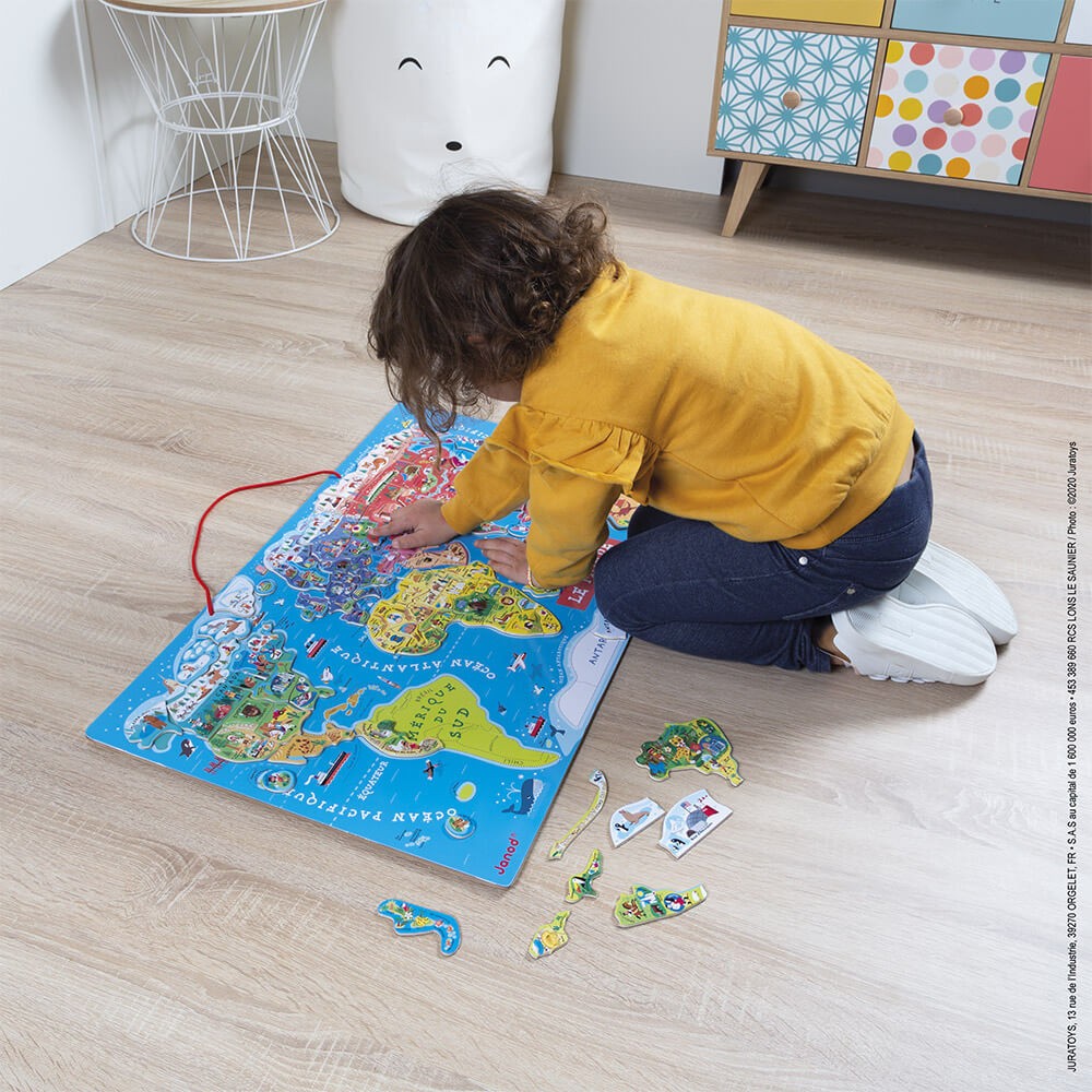 Tableau magnétique enfant Carte du monde 