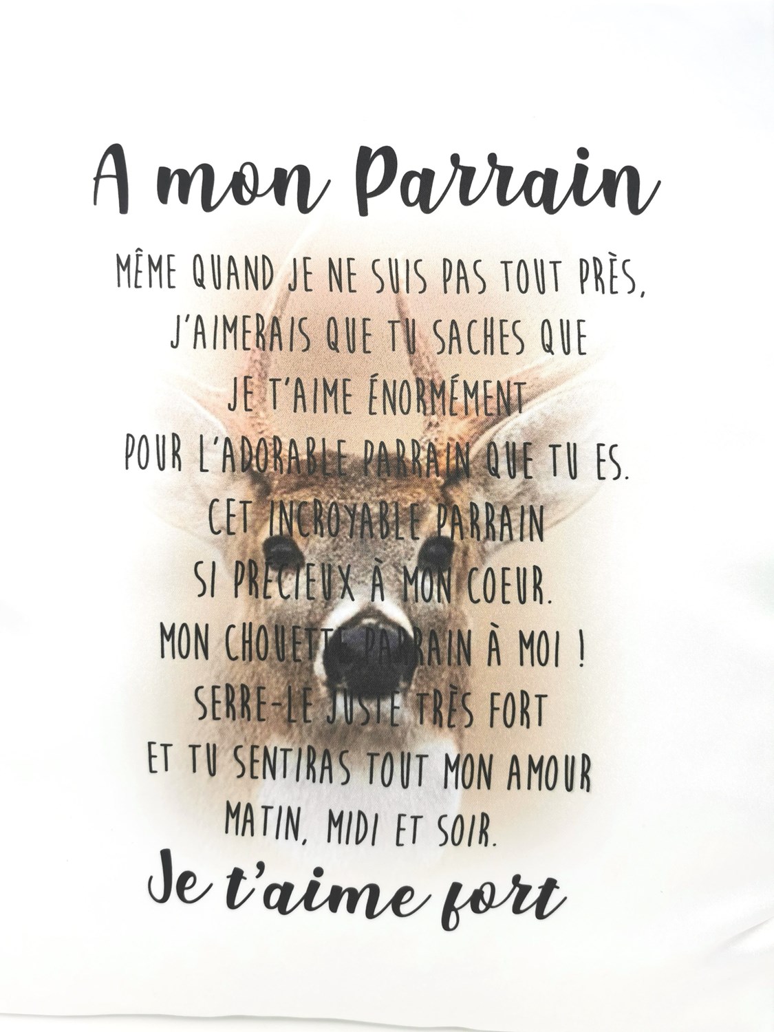 Coussin Texte Imprime A Mon Parrain
