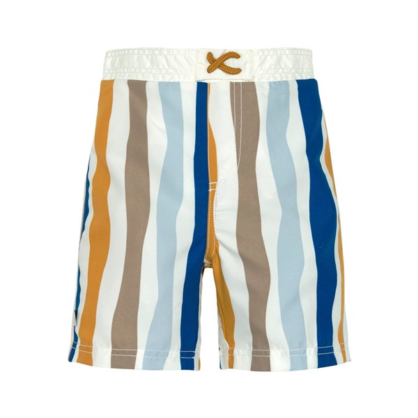 Short de bain anti-UV enfants - Vagues, Bleu blanc