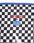 Poussette Racing Damier noir et blanc, biais bleu 1