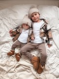 Veste à carreaux beige (dos arrondi) 3