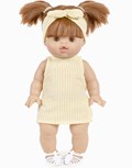 Robe Andrée à rayures jaune et son headband 1