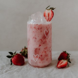 Grands cœurs de verre à boire