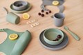 Coffret repas bébé en silicone-Vert cendré 3