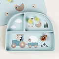 ASSIETTE À COMPARTIMENTS TINY FARM - Bleu (2)