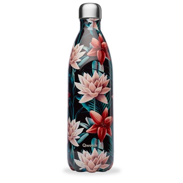 gourde-bouteille-nomade-isotherme-1-litre-fleurs-noires