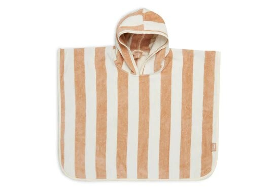 Poncho de bain Stripe Terry - Biscuit - GOTS 1