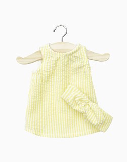 Robe Andrée à rayures jaune et son headband