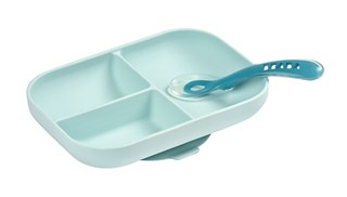 Set repas silicone avec ventouse - Blue