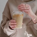 Verre à boire coeurs blancs5