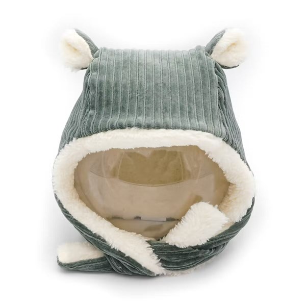 bonnet velour kaki
