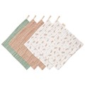 Muslin Cotton Washcloth 5-Pack_Pink Flowers Combo_Lined