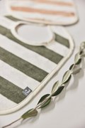 Bavoir Stripe Terry - Vert Feuille - 2 Pièces - GOTS 1