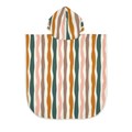 Poncho de plage anti-uv enfants - Vagues, rose blanc_5