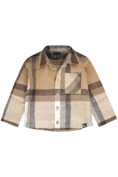Veste à carreaux beige (dos arrondi)