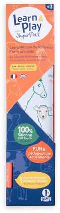 Kit set en silicone pédagogique les animaux de la ferme-bilingue 1