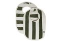 Bavoir Stripe Terry - Vert Feuille - 2 Pièces - GOTS