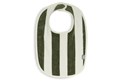 Bavoir Stripe Terry - Vert Feuille - 2 Pièces - GOTS 3