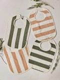 Bavoir Stripe Terry - Vert Feuille - 2 Pièces - GOTS 4