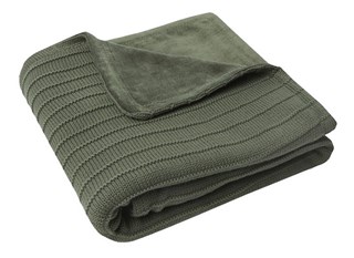COUVERTURE BERCEAU VELOURS PURE KNIT - VERT FEUILLE - GOTS
