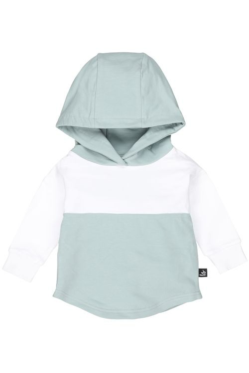 Sweat à capuche colorblock - Dusty green
