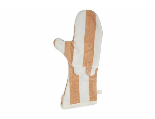 GANT DE TOILETTE STRIPE TERRY - BISCUIT - GOTS