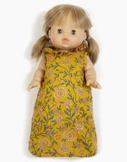 Turbulette à collerette Fleurs en liane moutarde