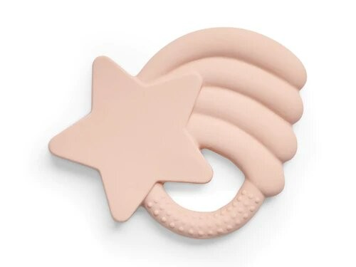 Anneau de Dentition Caoutchouc Étoile Filante - Rose Pâle