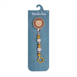 Attache-tétine-lion-en-bois et-silicone
