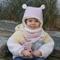 bonnet velour rose