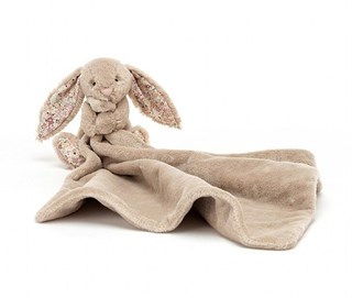 sucette lapin beige fleuri