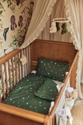 Housse de couette et taie 100x135x140 étoile sur fond vert feuille 1