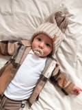 Veste à carreaux beige (dos arrondi) 2