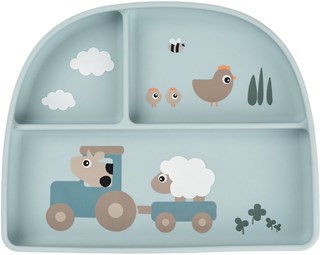 ASSIETTE À COMPARTIMENTS TINY FARM - Bleu (1)
