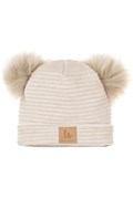 Bonnet ours pompon (sable)