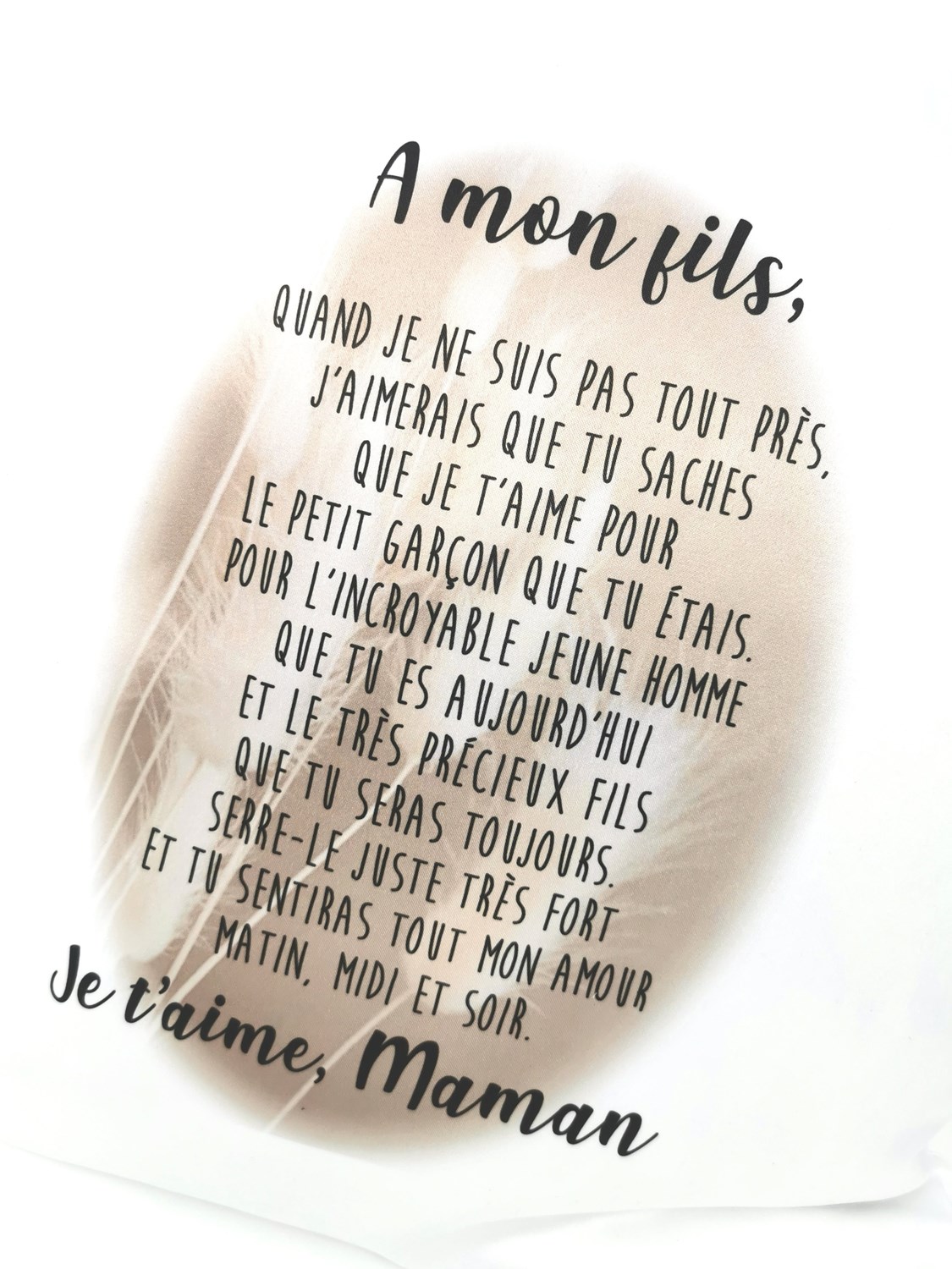 Coussin Texte Imprime A Mon Fils